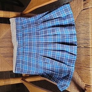 Aeropostale blue plaid pleated mini skirt, size M